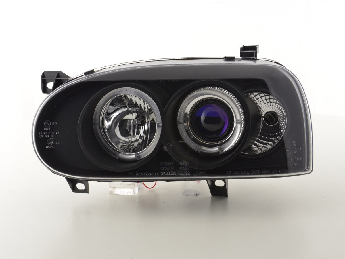 Scheinwerfer Set VW Golf 3 Typ 1HXO 1 EXO 91-97 schwarz Scheinwerfer Set VW Golf 3 Typ 1HXO 1 EXO 91-97 schwarz